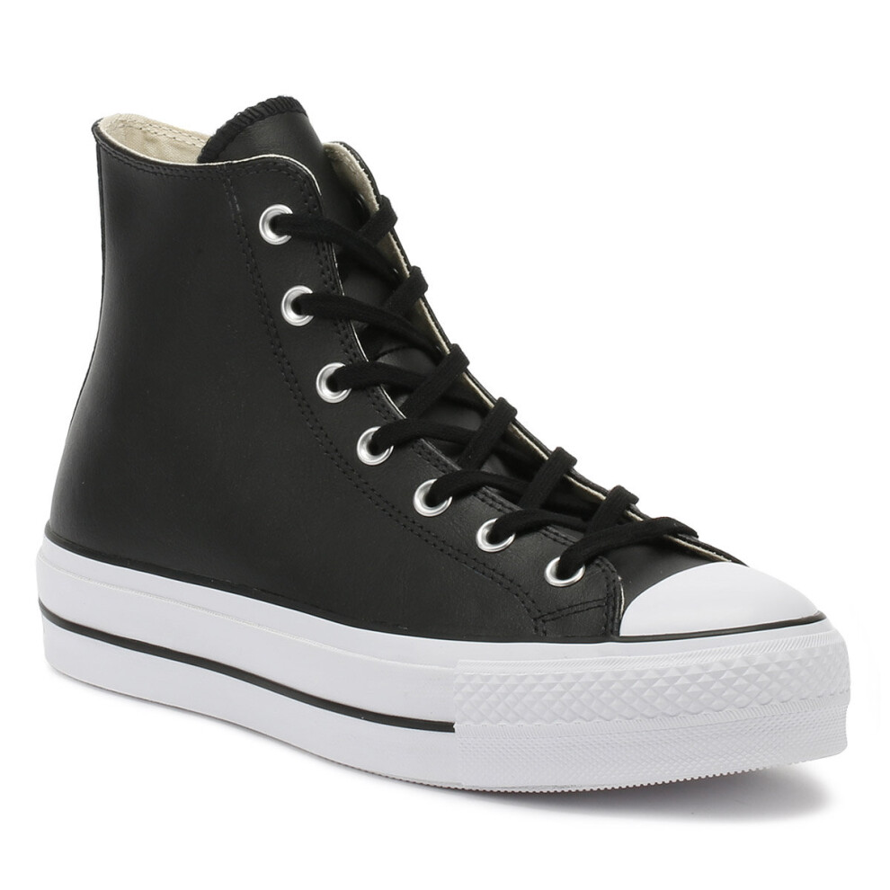 (UK 4) Converse Chuck Taylor All Star Womens Black Lift Clean Hi Trainers