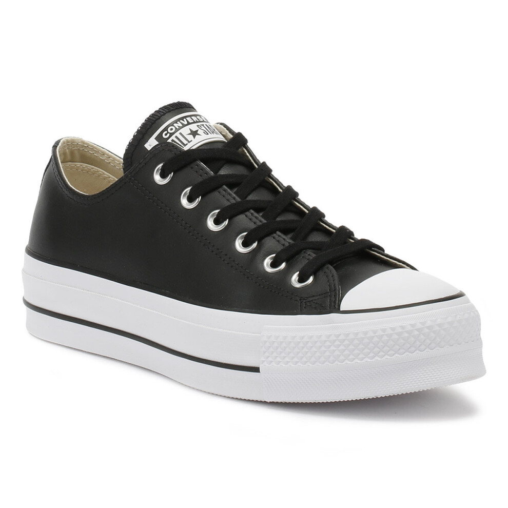 (UK 7) Converse Chuck Taylor All Star Womens Black Lift Clean Ox Trainers