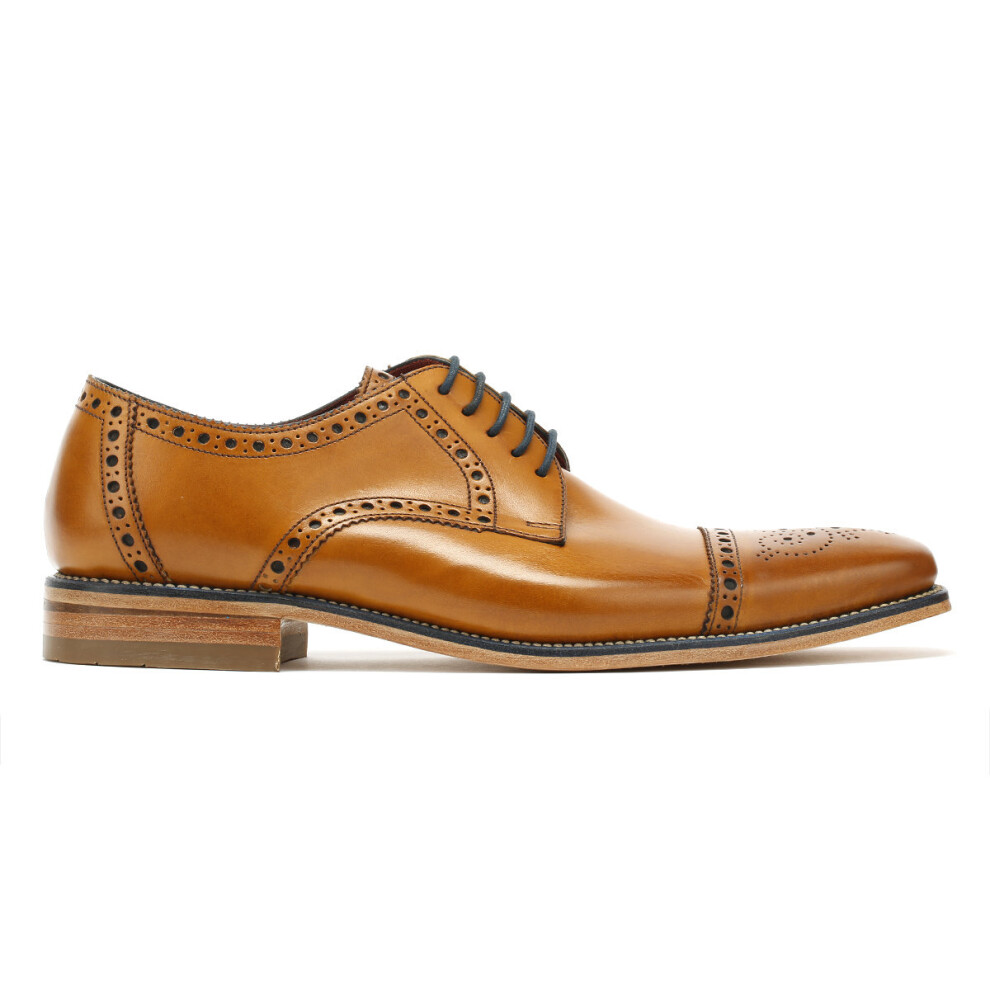 (UK 8) Loake Mens Tan Calf Foley Brogue Shoes