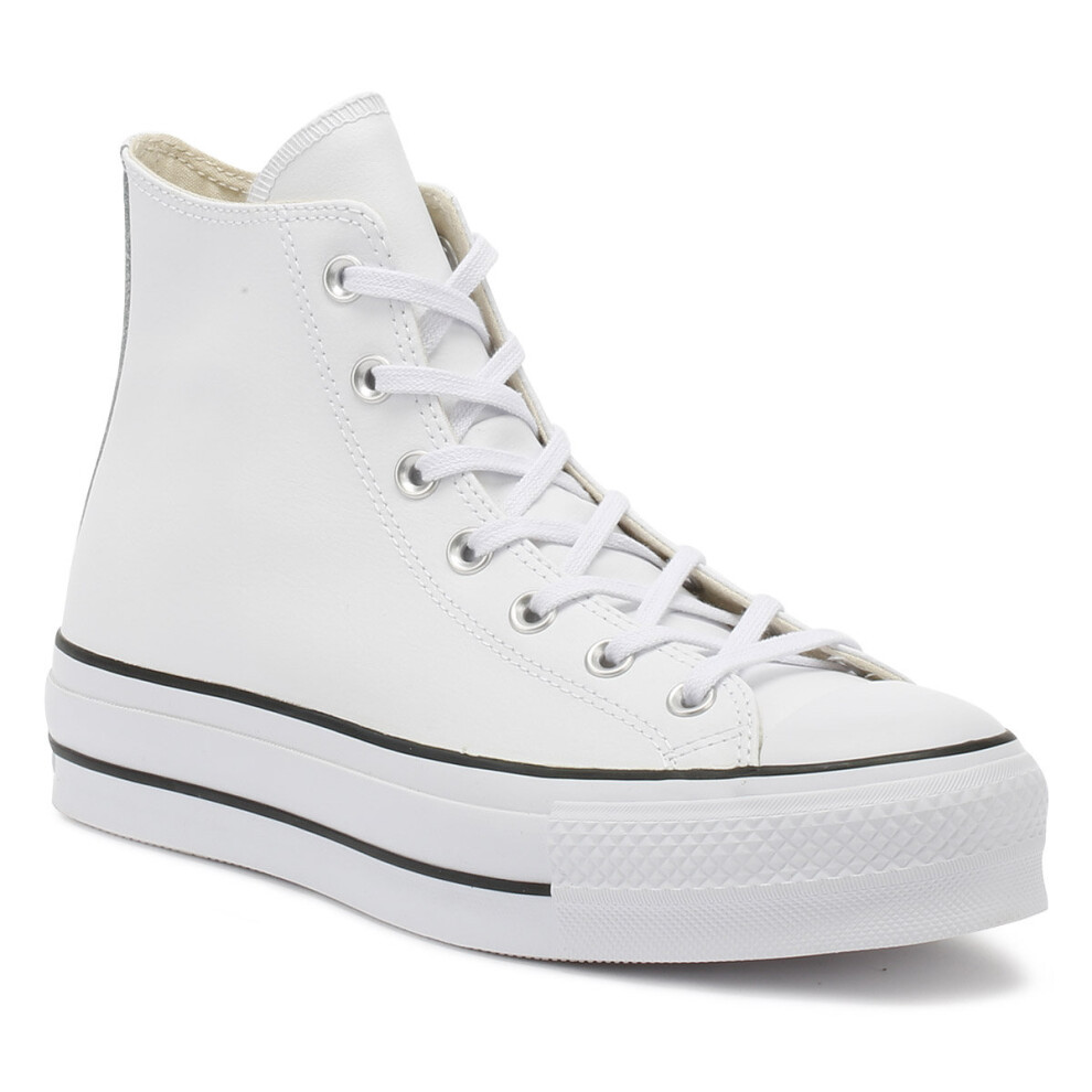 (UK 7) Converse Chuck Taylor All Star Womens White Lift Clean Hi Trainers