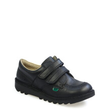 (UK 1) Kickers Juniors Kick Lo Velcro Black/Black