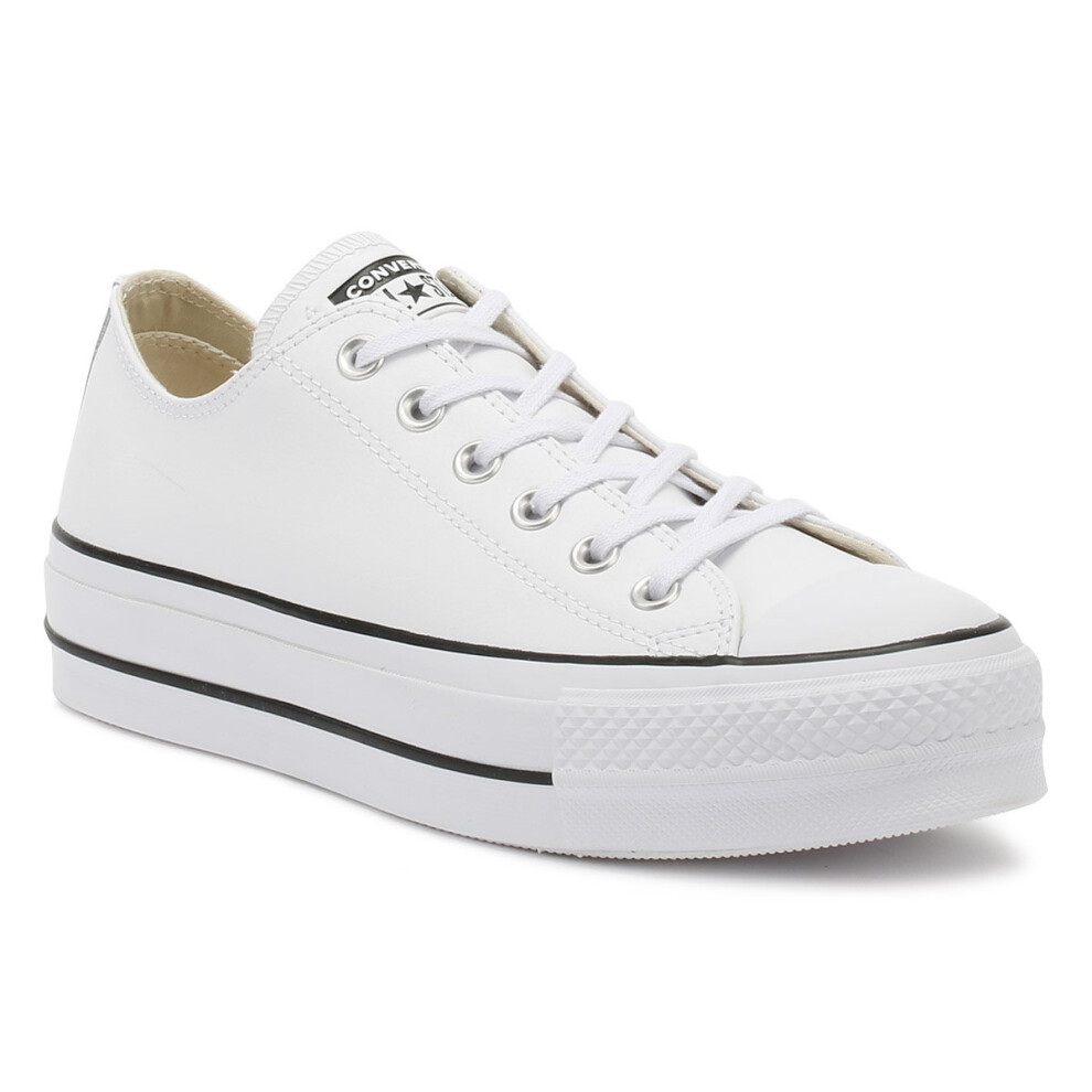 (UK 8) Converse Chuck Taylor All Star Womens White Lift Clean Ox Trainers