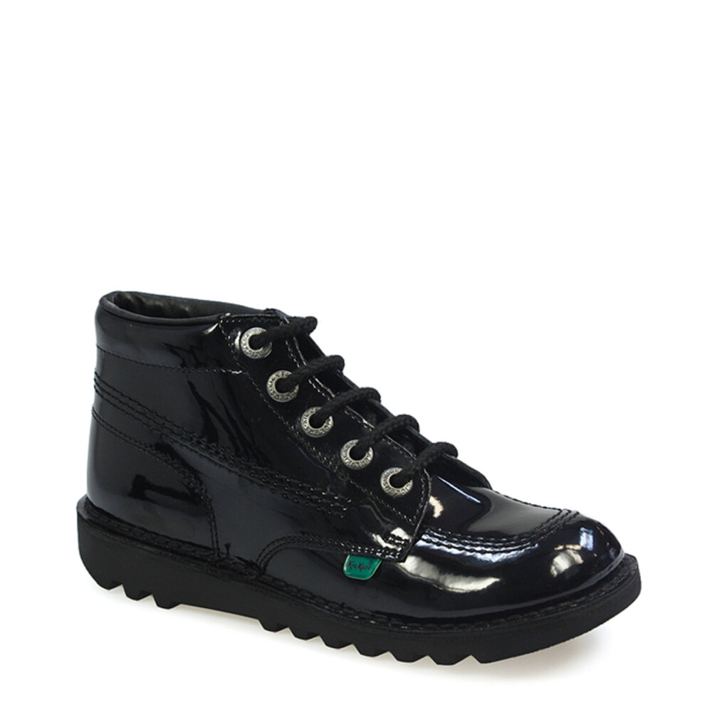 Kickers (Uk 5) Kick Hi Youth Core Patent Black