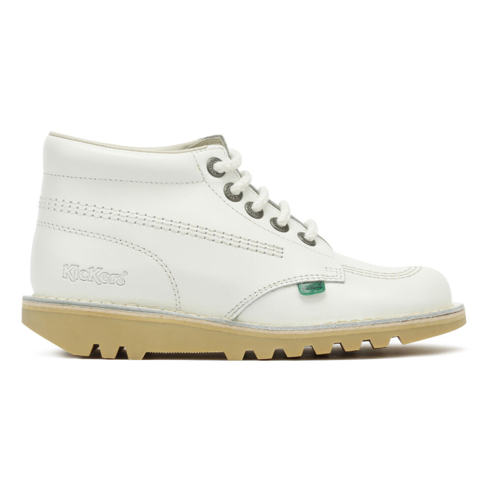 (UK 6.5) Kickers Womens White Leather Kick Hi Boots