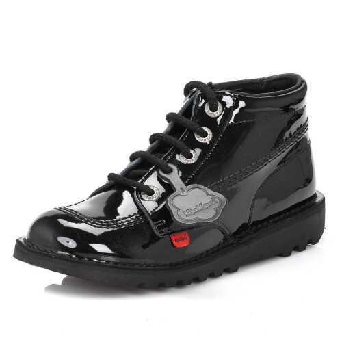 KicKers (UK 5) Kickers Kick Hi W Core Black Patent Boots 2