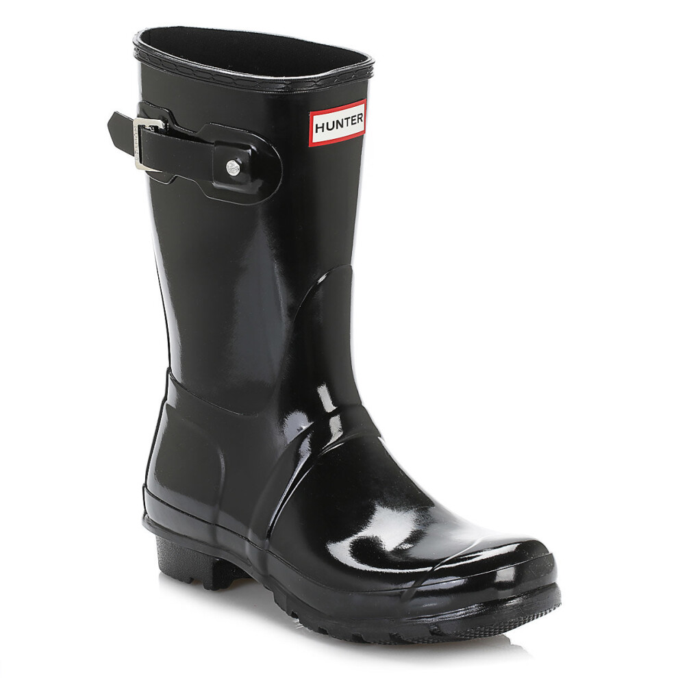 (UK 3) Hunter Original Gloss Short Black Synthetic Wellington Boots