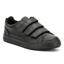(UK 9) Kickers Black Leather Tovni Trip Trainers