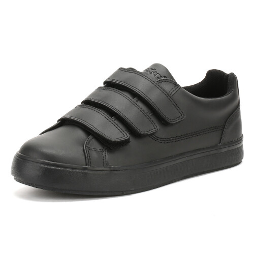 (UK 10.5) Kickers Black Leather Tovni Trip Trainers on OnBuy