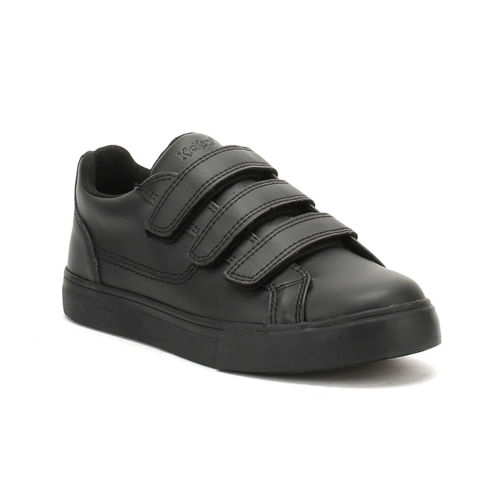 Kickers (Uk 4) Youth Leather Tovni Trip Trainers Black