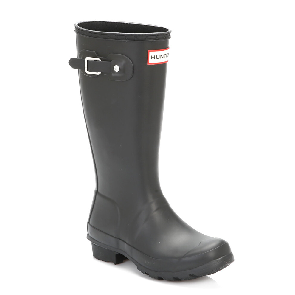 (UK 12 Kids) Hunter Original Kids Black Wellington Boots
