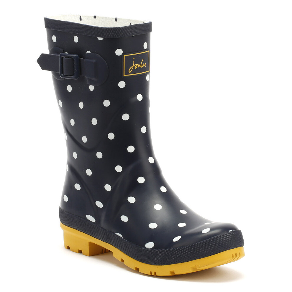 (UK 6) Joules Womens French Navy Spot Molly Wellies