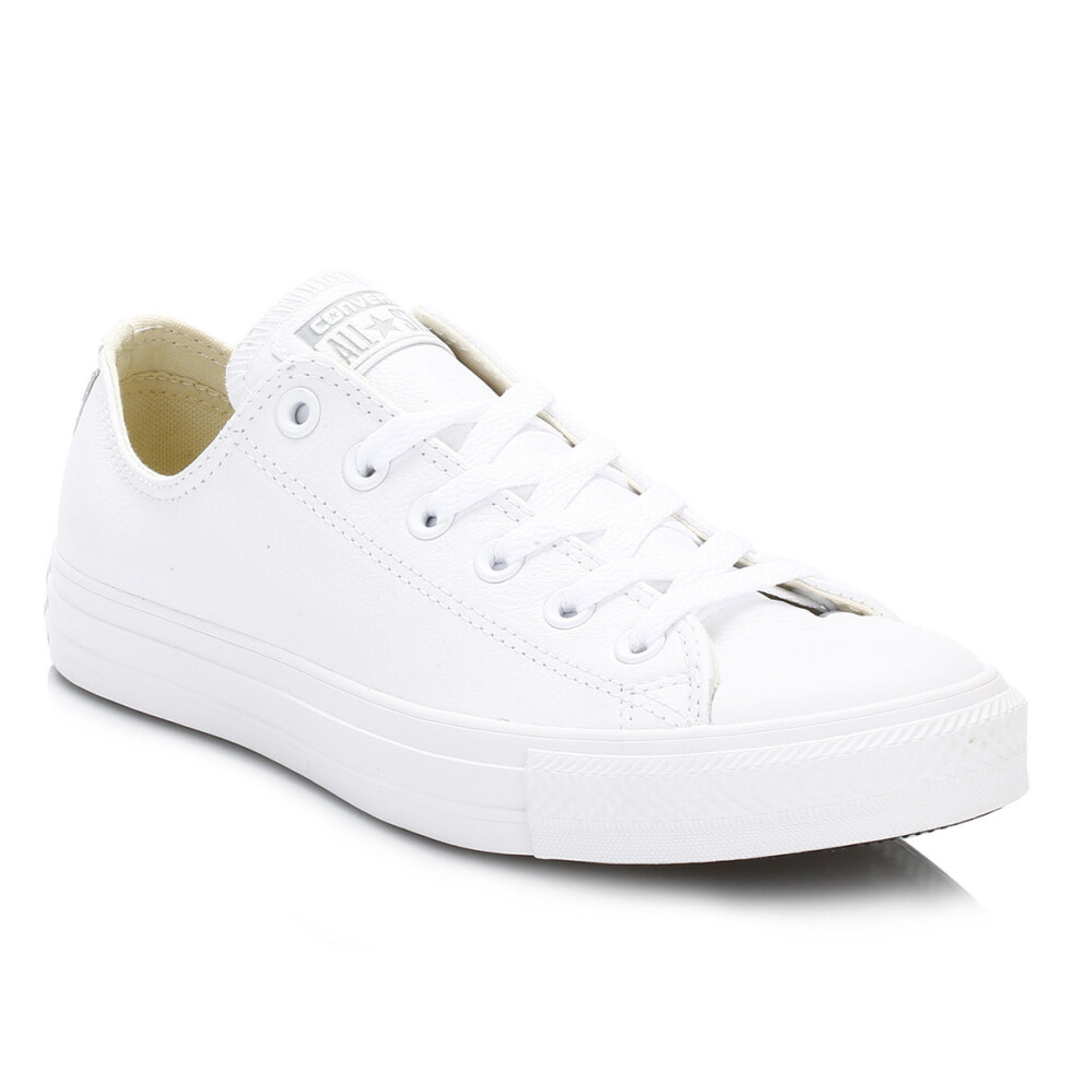 (UK 5) Converse All Star Unisex White Monochrome OX Leather Trainers