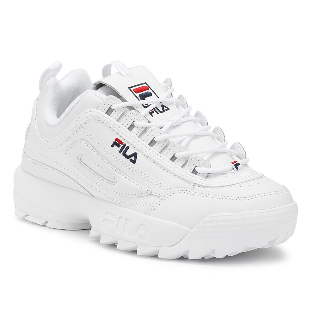 (UK 3) Fila Disruptor II Premium Womens White Trainers
