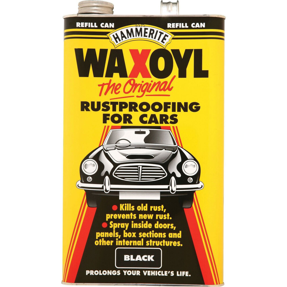 Hammerite Waxoyl 5L Refill Can - Black | Car Rust Remover & Prevention