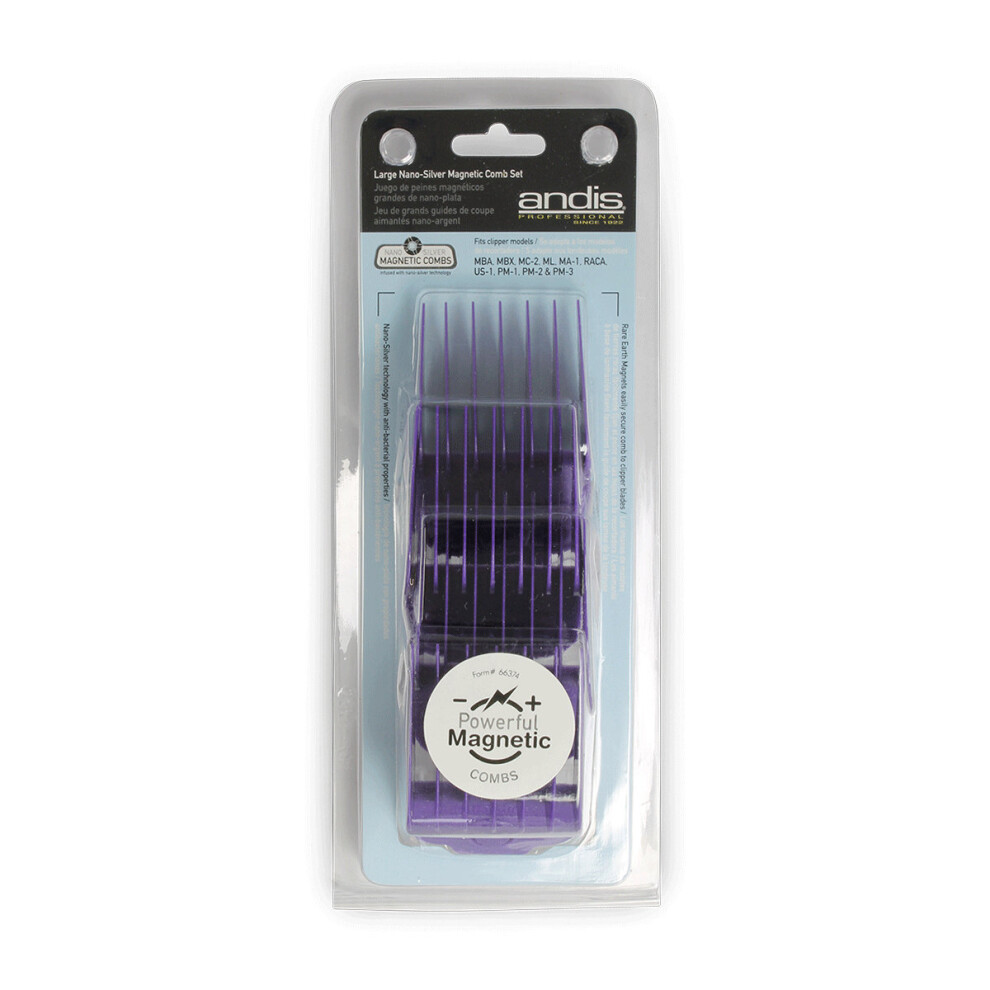 Andis Large Nano-Silver Magnetic Comb Set #66320