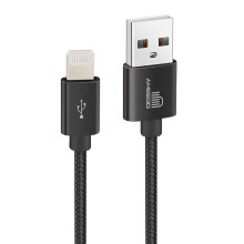 (1 metre, Black) Ameego Braided 8 pin Cable | Heavy-Duty Charger