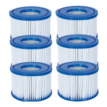 6 Pack Bestway 58323 Lay-Z-Spa Filter Cartridge, Size VI 10.6cm x 8cm