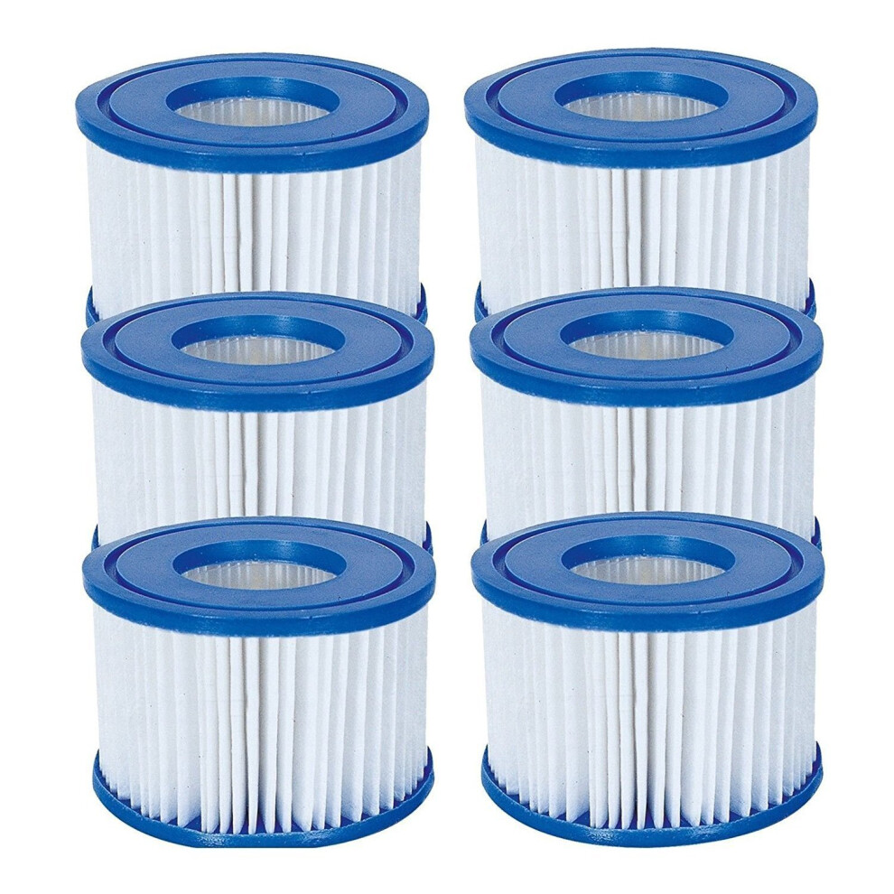 6 Pack Bestway 58323 Lay-Z-Spa Filter Cartridge, Size VI 10.6cm x 8cm
