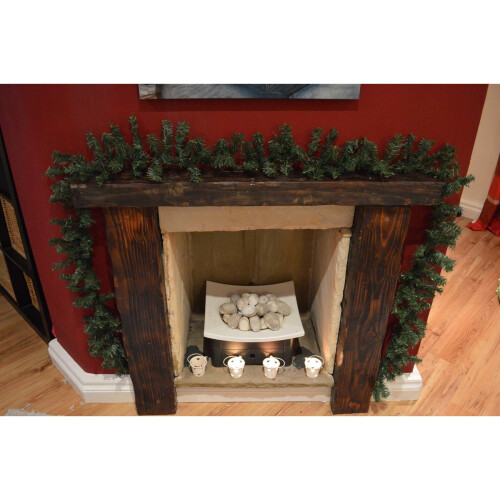 Pack of 4 x 2.7m (9ft) x 20cm Canadian Pine Christmas Garland Plain Green