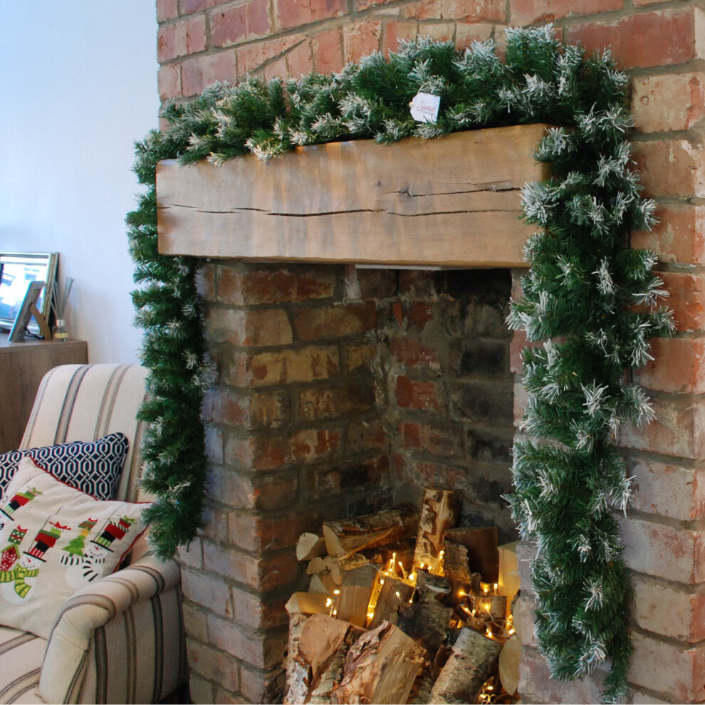 Green 270Cm (9Ft) X 25Cm Snow Tipped Christmas Garland Decoration - Image 6