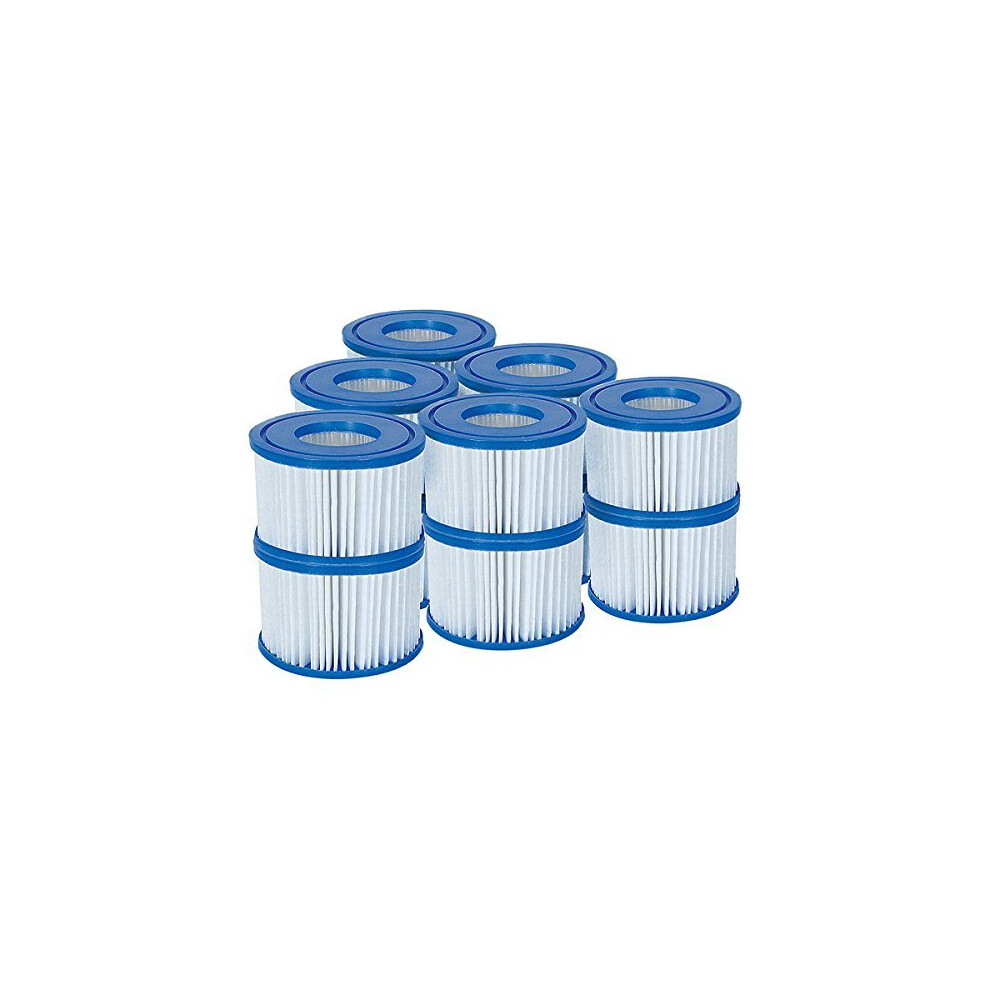 12 Pack Bestway 58323 Lay-Z-Spa Filter Cartridge, Size VI 10.6cm x 8cm