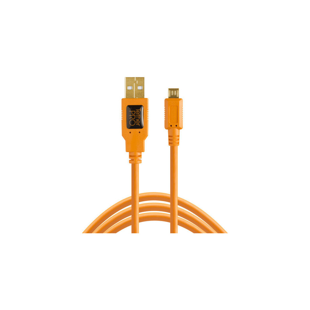 Tether Tools Men's Orange/Gold Tetherpro Usb A To Micro-B 5-Pin Cu5430org Size 2.0