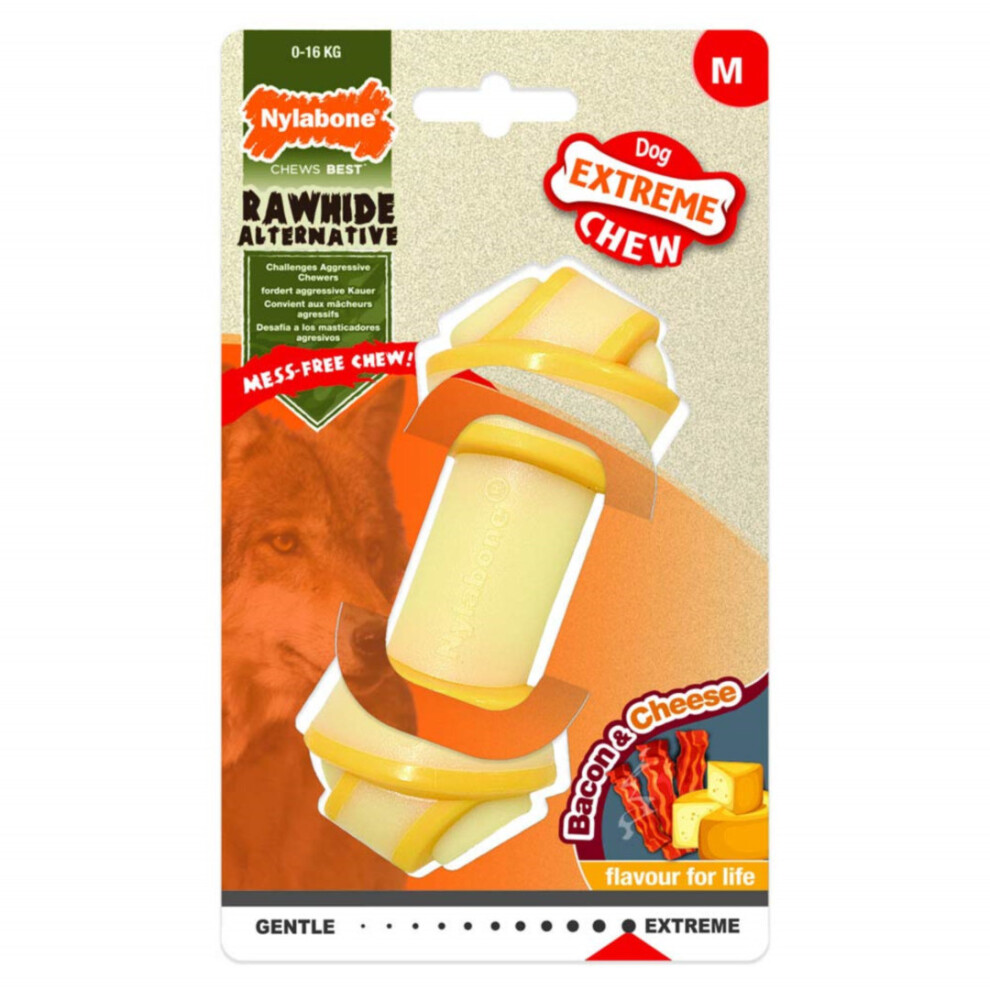 Nylabone Rawhide Alternative Knot Bone Bacon & Cheese Medium