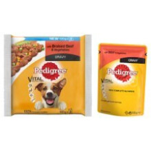 Pedigree Dog Pouches With Beef And Vegetable In Gravy 3x100g (Pack of 14)