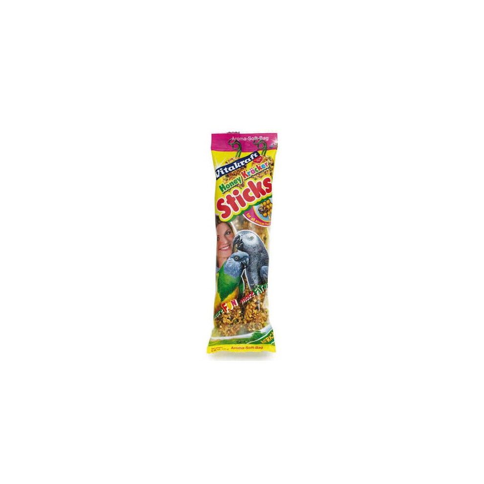 Vitakraft African Parrot Honey Sticks Large Breed 2 Pack (Pack of 5)