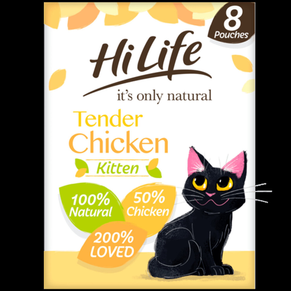 Hilife It's Only Natural Cat Pouch Kitten Tender Chicken 8x70g (Pack Of 4)