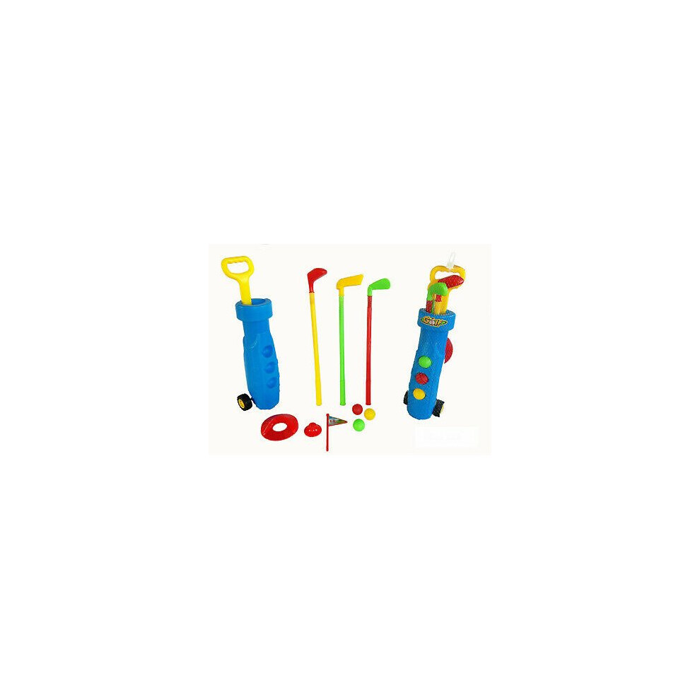 Childrens Golf Set Plastic Golf Clubs Balls Caddy Kids Toy Summer Garden Fun 872