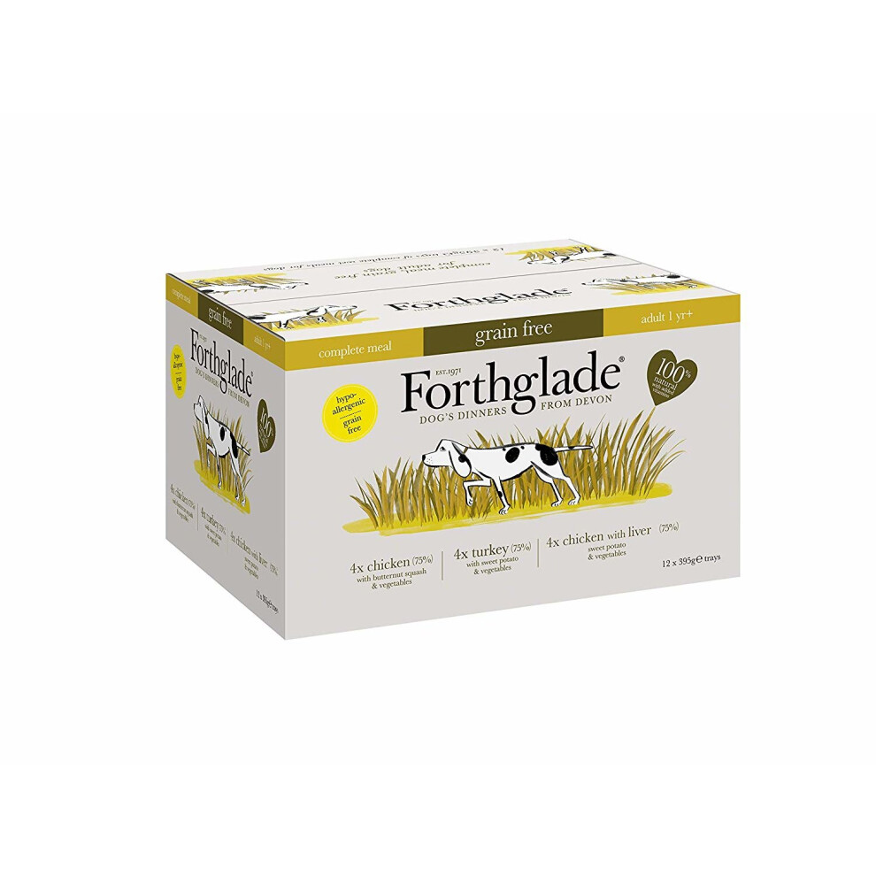 Forthglade Poultry Variety Complete Free (Chicken, Turkey & Chicken With Liver) 395G Grain
