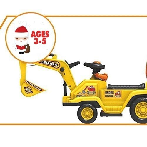 Childrens Large Excavator Yellow Ride on Digger Toy 2