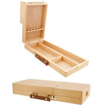 Artist Paint Brush, Drawing Pencils & Tools Wooden Storage Box Flip Opening HX31