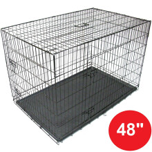 Gr8 Home Black 48" Pet Cages Metal Dog Cat Puppy Carrier Crate Tray