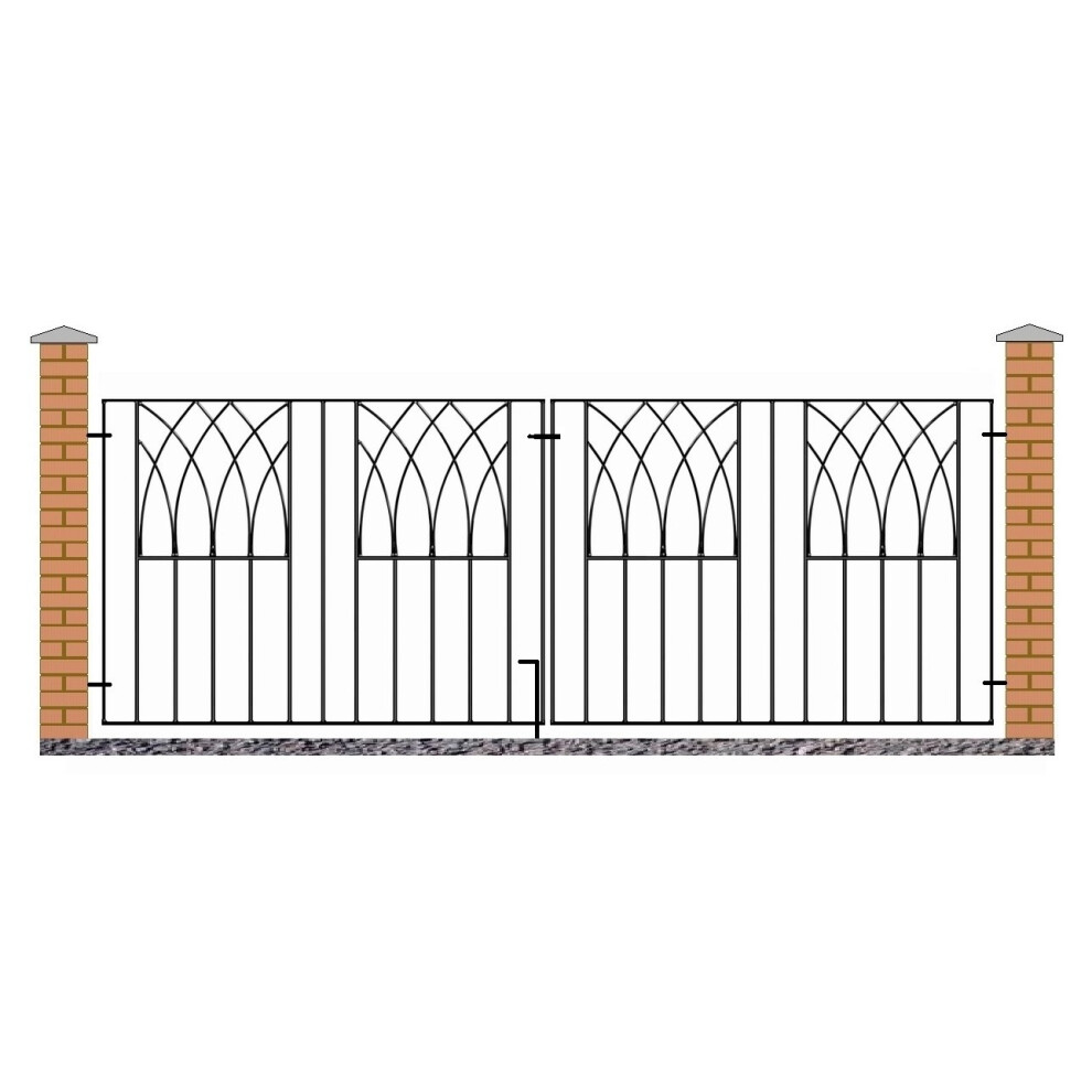 (2385-2455mm GAP X 812mm High) Abbey Modern Metal Driveway Garden Gates