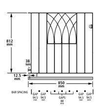 (914mm GAP X 812mm High) Abbey Modern Garden Gates 812mm H galvanised metal