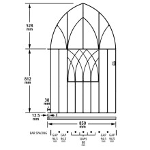 (914mm GAP X 1340mm High) Abbey Modern Low Bow Garden Gates galvanised metal