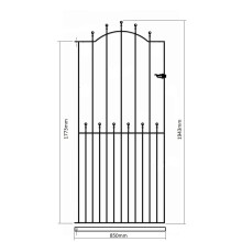 (914mm GAP X 1943mm High) Manor Ball Top Tall Garden Gates galvanised metal