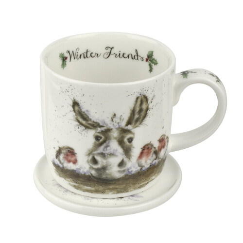 Wrendale Wrendale Designs Winter Friends Mug and Coaster Set 2