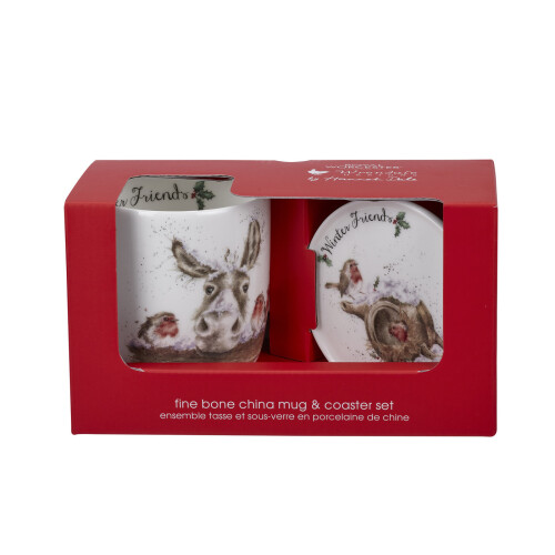 Wrendale Wrendale Designs Winter Friends Mug and Coaster Set 1