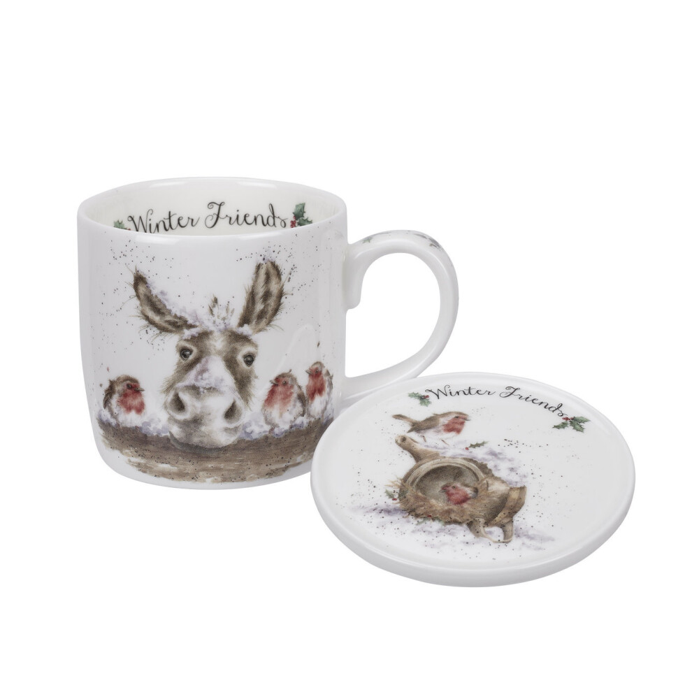 Wrendale Designs Winter Friends Mug and Coaster Set