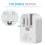 (White) Ameego Folding Dual USB Plug | Dual USB Wall Charger 3