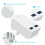 (White) Ameego Folding Dual USB Plug | Dual USB Wall Charger 2
