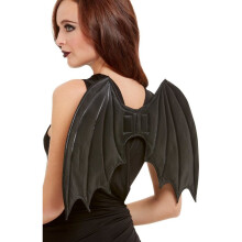 Black quilted bat wings 50 cm adult