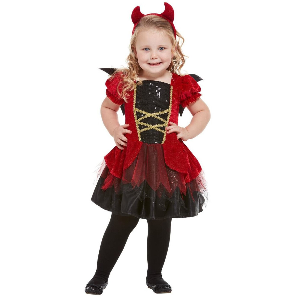 Smiffy's Toddlers Halloween Devil Fancy Dress Costume Age 1-2 Multicoloured