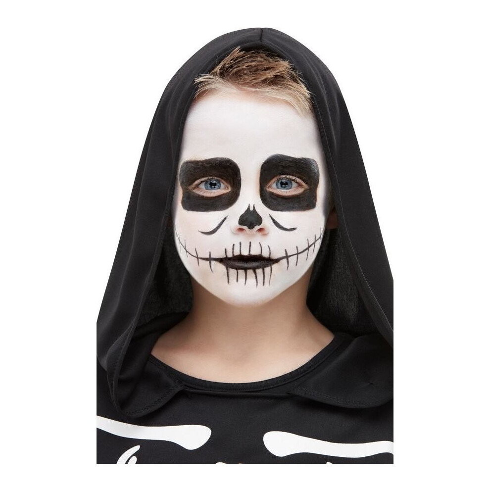 Smiffy's Childrens Skeleton Halloween Make Up Kit Fancy Dress Accessory Multicoloured