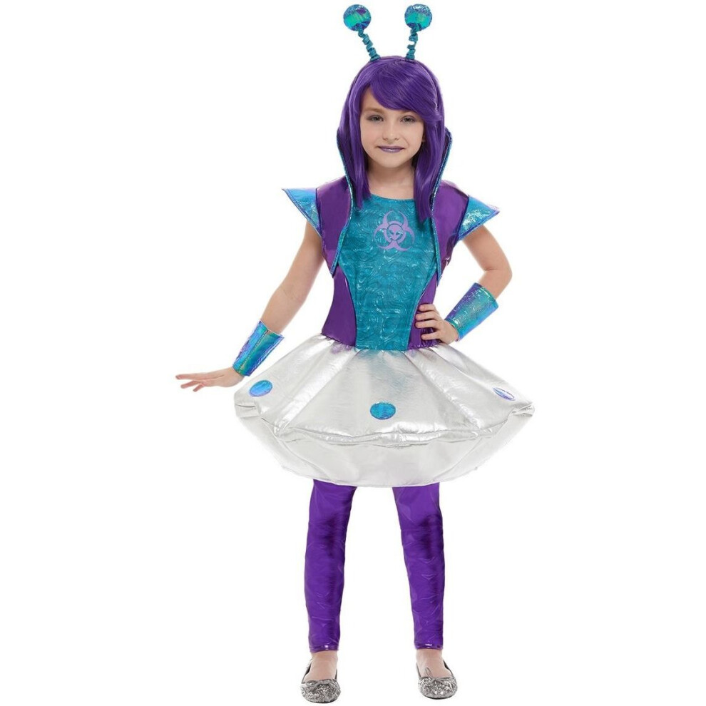 Girls Alien Fancy Dress Costume Outer Space Age 4-6