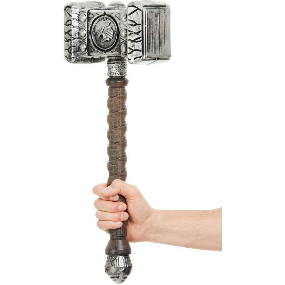 Smiffy's Silver Hammer Halloween Accessory Fake Weapon Prop Multicoloured