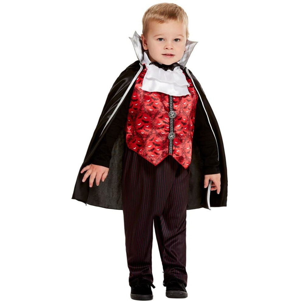 Smiffy's Toddlers Halloween Vampire Fancy Dress Costume Age 1-2 Multicoloured